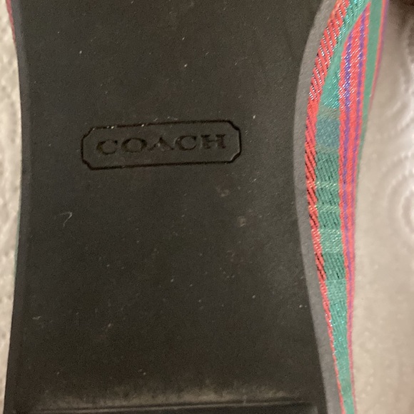 COACH WOMEN’S CAMBRIA TARTAN FLATS. BLUE/RED/PURPLE WITH BOWS. CUTE. SIZE 7. EUC - Picture 3 of 7